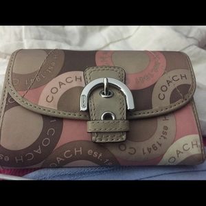 Pink Trifold Coach Wallet